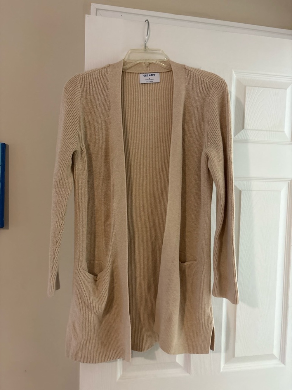 Old Navy Beige Open-Front Long Cardigan